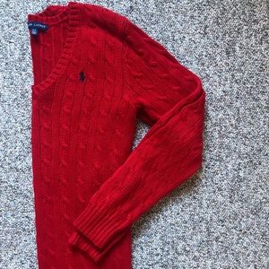 Ralph Lauren Red V neck sweater